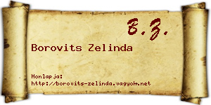Borovits Zelinda névjegykártya
